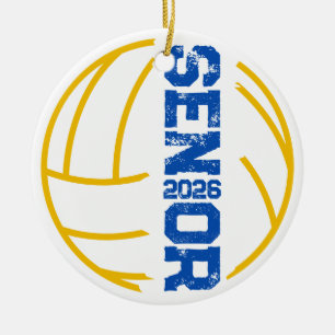 Anpassningsbar Volleyball Senior Year Distress Num Julgransprydnad Keramik