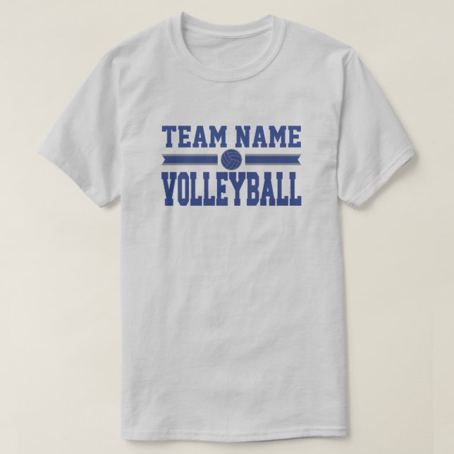Anpassningsbar Volleyball Team Namn-mall T Shirt (Design framsida)
