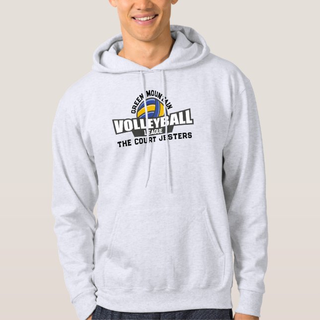 Anpassningsbar Volleyball Team Namn Number Klubb L Hoodie (Framsida)