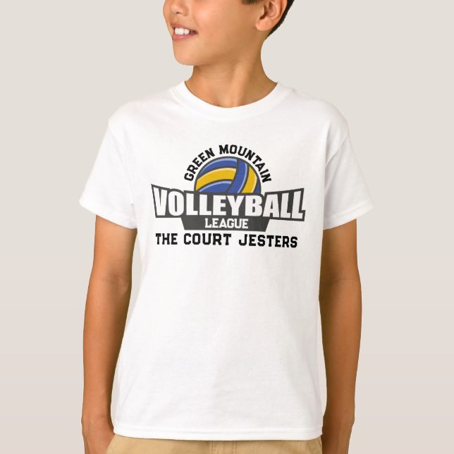 Anpassningsbar Volleyball Team Namn Number Klubb L T Shirt (Framsida)