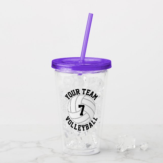 Anpassningsbar Volleyball Team Namn & Player Numbe Take Away Mugg (Baksida Ice)