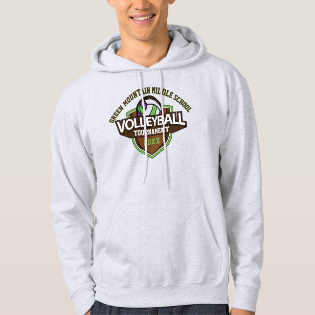 Anpassningsbar Volleyball Tournamet År Namn nummer Hoodie (Framsida)