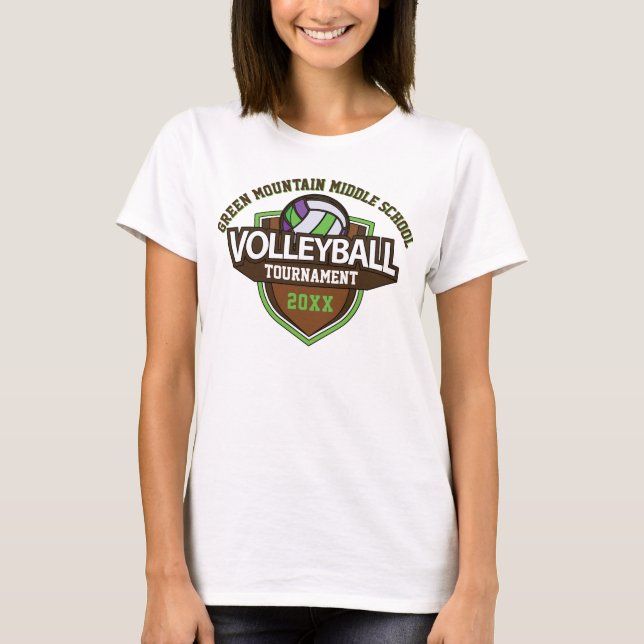 Anpassningsbar Volleyball Tournamet År Namn nummer T Shirt (Framsida)