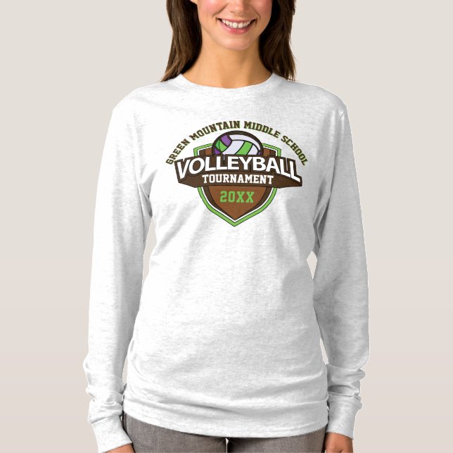 Anpassningsbar Volleyball Tournamet År Namn nummer T Shirt (Framsida)
