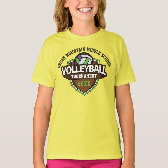 Anpassningsbar Volleyball Tournamet År Namn nummer T Shirt (Framsida)