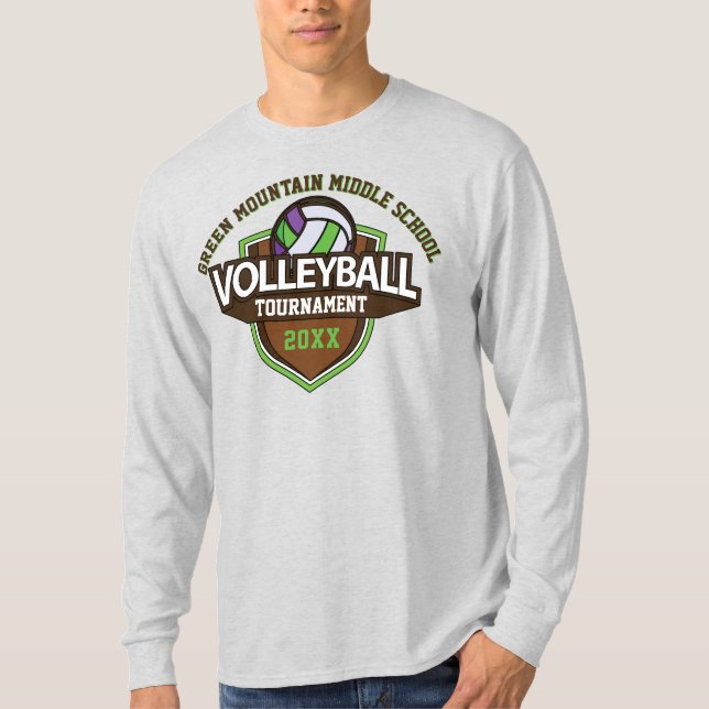Anpassningsbar Volleyball Tournamet År Namn nummer T Shirt (Framsida)