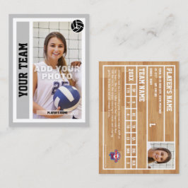 Anpassningsbar Volleyball Trading Card (lätt Grått