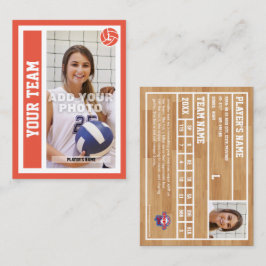 Anpassningsbar Volleyball Trading Card (Orange Red
