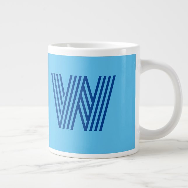 Anpassningsbar W Blue Jumbo Mugg (Höger)
