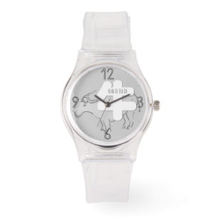 Anpassningsbar W Ox Ideogram Chinese Zodiac Birthd Armbandsur