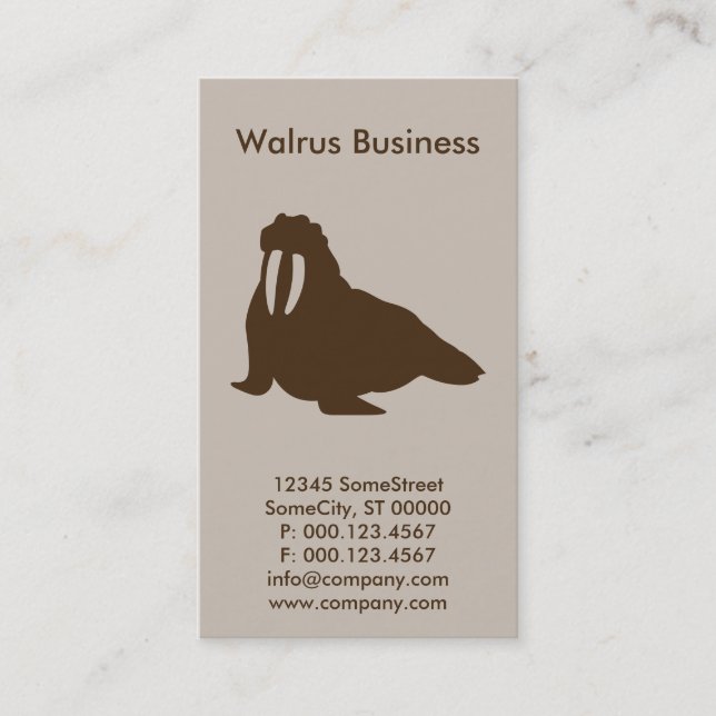 anpassningsbar walrus business visitkort (Framsida)