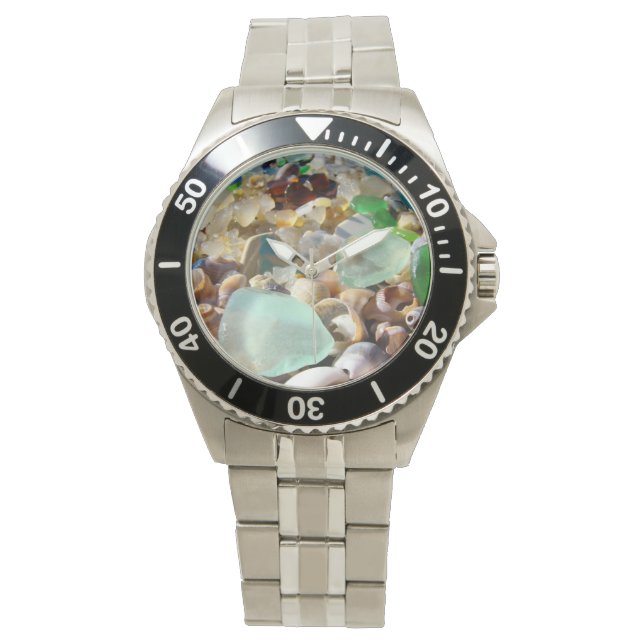 Anpassningsbar Watches gifts Personlig Blue Sea Gl Armbandsur (Framsida)