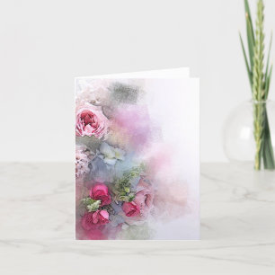 Anpassningsbar Watercolor Art Ro Flowers Blommigt Inbjudan