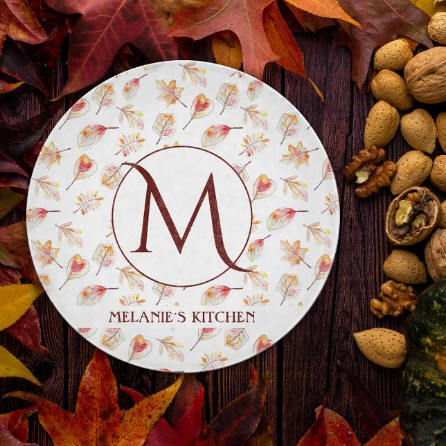 Anpassningsbar Watercolor Autumn Monogram Kitchen (Skapare uppladdad)