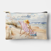 Anpassningsbar Watercolor Beach Scene Mongoram Nam