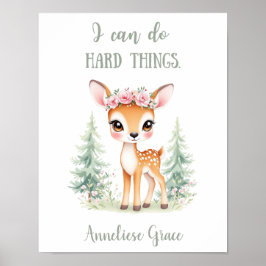Anpassningsbar Watercolor Hjort Woodland Animal Nu Poster