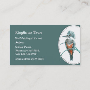Anpassningsbar Watercolor Kingfisher Bird Visitkort
