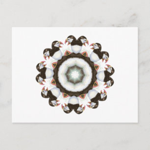 Anpassningsbar Watercolor Puffin Mandala Bird Natu Vykort