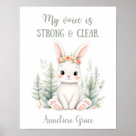 Anpassningsbar Watercolor Rabbit Woodland Animal N Poster