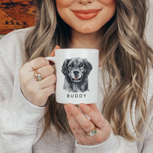 Anpassningsbar Watercolor Retriever Hund älskare Kaffemugg (Skapare uppladdad)