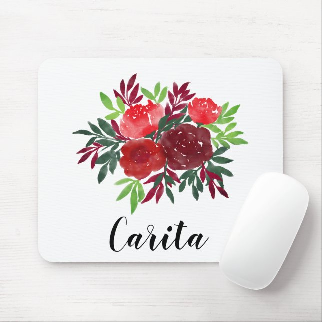 Anpassningsbar Watercolor Ro Mousepad Musmatta (Med mus)
