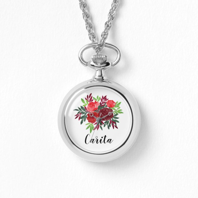 Anpassningsbar Watercolor Ro Wraparound Watch Watc Armbandsur (Framsida)