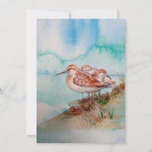 Anpassningsbar Watercolor Sandpipers Beach Bird Ar Inbjudningar