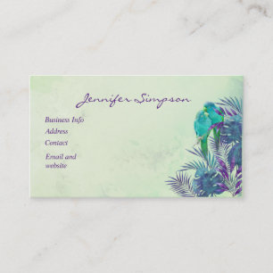 Anpassningsbar Watercolor Tropical Parrot Business Visitkort