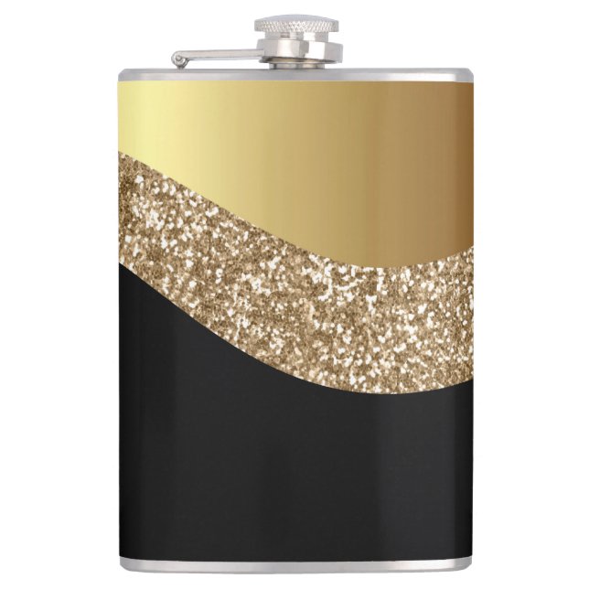 ANPASSNINGSBAR WAVE MÖNSTER BLACK GULD STAINLESS S FICKPLUNTA (Framsidan)