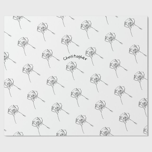 Anpassningsbar Weimaraner Wrapping Papper Presentpapper (Platt)