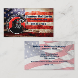 Anpassningsbar Welder & Fabrication American Flagg Visitkort