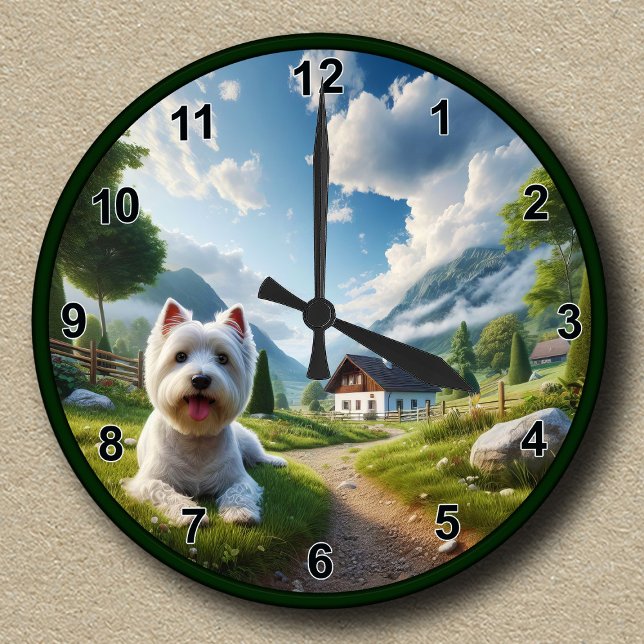 Anpassningsbar West Highland White Terrier (Westie Rund Klocka (Skapare uppladdad)