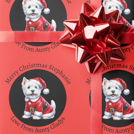 Anpassningsbar Westie Red jul Presentpapper