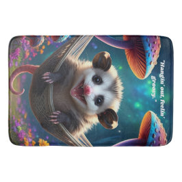 Anpassningsbar Whimsical Opossum Psychedelic Hippi Badrumsmatta