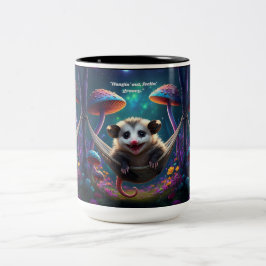 Anpassningsbar Whimsical Opossum Psychedelic Hippi Två-Tonad Mugg
