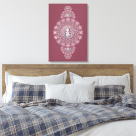 Anpassningsbar Whimsical Snögubbe Ornamental Manda Canvastryck