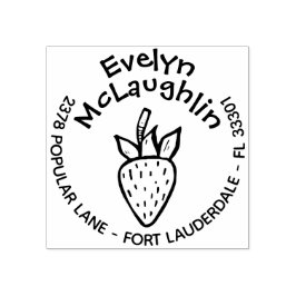 Anpassningsbar Whimsique Strawberry Returadress Fr Stämpel