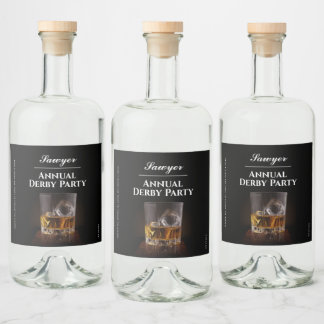 Anpassningsbar Whiskey Sten Glass Derby Spritflaskor Etikett