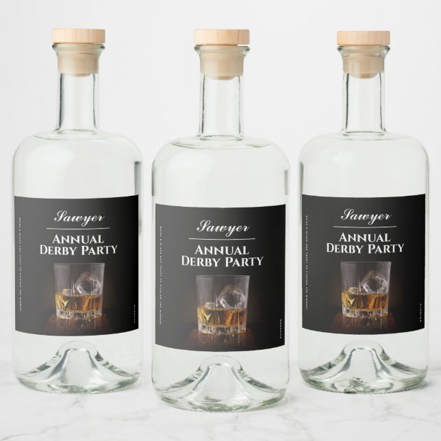 Anpassningsbar Whiskey Sten Glass Derby Spritflaskor Etikett (Flaskor)