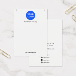 Anpassningsbar White Add Logotyp Pendant Necklace  Visitkort
