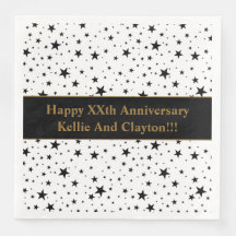 Anpassningsbar White/Black Stars Bröllop-årsdag