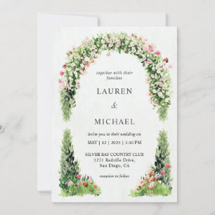 Anpassningsbar White Blommigt Monets Garden Weddin Inbjudningar
