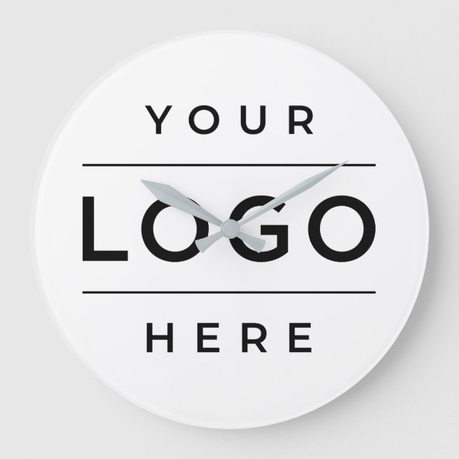 Anpassningsbar White Business Logotyp Company Bran Stor Klocka (Framsida)