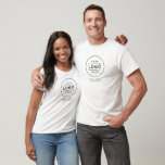 Anpassningsbar White Business Logotyp Company Bran T Shirt<br><div class="desc">En professionell anpassningsbar med t-shirt för ditt företag har en logotyp som är utformad med anpassningsbar text nedanför som kan vara personlig med företagets namn och plats. Även andra formuleringar som slogan eller webbplats skulle kunna inkluderas. T-shirt och text färg kan ändras till kostym som du behöver. Kontakta designern för...</div>