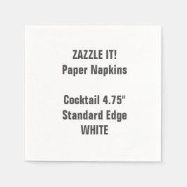 Anpassningsbar WHITE Cocktail Papper Napkins Blank Pappersservett