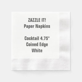 Anpassningsbar WHITE Cocktail Pappersservett blank