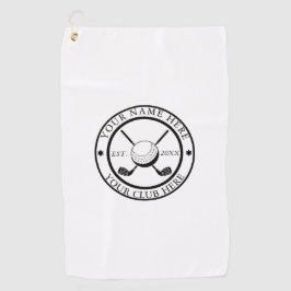 Anpassningsbar White Golf Towel med Klubb Emblem
