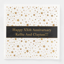 Anpassningsbar White/Guld Stars med meddelandeårsd