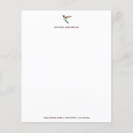 Anpassningsbar White Hummingbird Stationery Papper