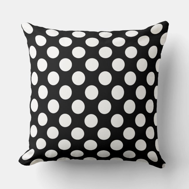 Anpassningsbar White Large Polka Dot Dekorativ kud Kudde (Framsida)